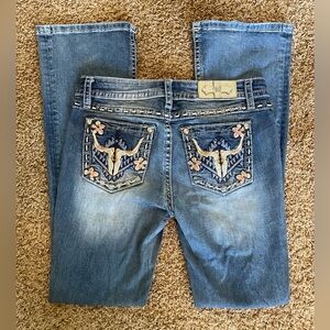 Miss Me Longhorn Embroidered Bootcut Jean
